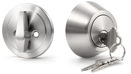Brotima Satin Nickel Single Cylinder Deadbolt,Keyed Entry Door Lock with Adjustable 60/70mm Latch,Security Door Deadbolt for Front/Exterior Doors,Fits 35-45mm Doors,Keys Included