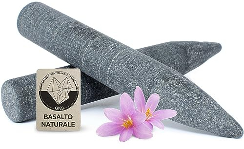 Piedras Calientes para Punción [2 Unidades], Hot Stones de Basalto Auténtico Certificado para Ofrecer Mucho Calor, Como Complemento de Su Hot Stone Massage Set