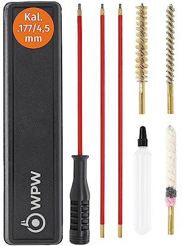 WPW Waffenreinigungsset für Büchsen in der Kunststoffbox mit Öltube für Kaliber 4,5 mm mit 1/8-Gewinde