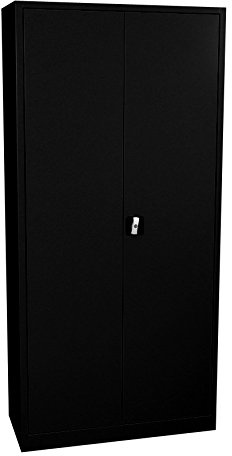 Flügeltürenschrank Aktenschrank schwarz 195x92x60cm (HxBxT) | komplett montiert, Metallschrank, abschließbar, Stahlschrank, Lagerschrank, 530369