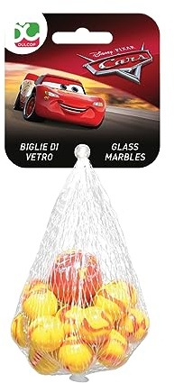Bubble World - Biglie di Vetro assortite Cars - Retina con 20 biglie da 16 mm e 1 grande da 25 mm - Dalla migliore collezione di giocattoli per bambini - 500410000 -Made in Italy