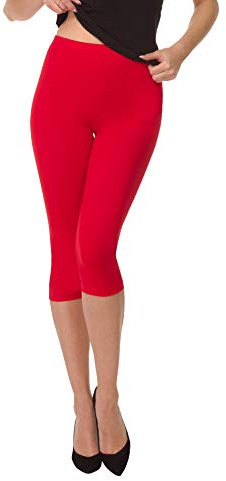 BeComfy Damleggings, 3/4, capri, av bomull, många storlekar och färger, ogenomskinliga leggings, röd, svart, grafit grå, vit, blå, rosa, beige, röd, 44