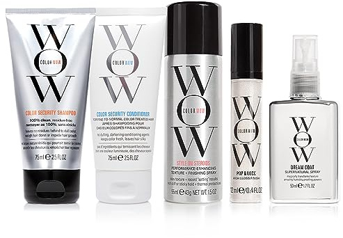 COLOR WOW Best Vacay Hair Ever Travel Kit – Includes Shampoo, Conditioner, Dream Coat, Style on Steroids, and Pop + Lock, These key essentials are exactly what you need to fix frizz on the go
