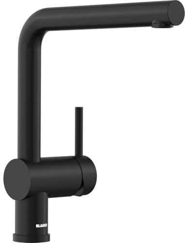 BLANCO LINUS – modern köksarmatur med hög utlopp – svart matta – 525806