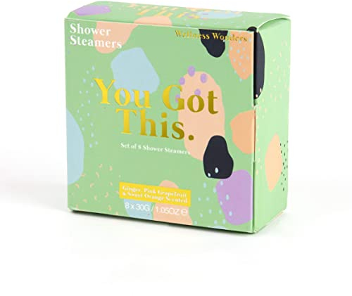 Gift Republic - Wellness Duschbomben You Got This | Duschbomben für die Dusche 8x | Shower Steamers Ingwer, Pink Grapefruit und Sweet Orange Duft | Geschenk an Geburtstag, Valentinstag