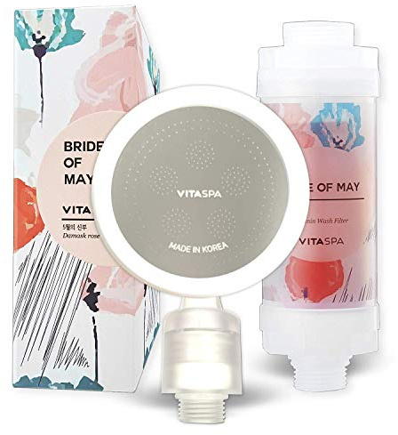 VITASPA Vitamin C Shower Head Filter Set Made in Korea (Red) - Exellent Skin & Hair Enhancement, Aroma Therapy, Remove Chlorine & Impurities/Gift idea for Her/Him, Wife, Girlfriend