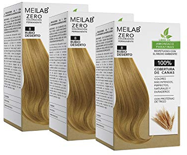 MEILAB Permanente Haarfarbe ohne Ammoniak, 3 Stück, Hellblond #8
