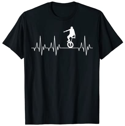 Einrad Fahrrad Einradfahren Einradfahrer Herzschlag Zirkus T-Shirt