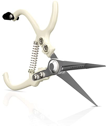 LOOPSEED Plant Pruning Shears Garden Trimming Scissors Precision Hand Pruner Herb Snips Flower Clippers Bonsai Trimmers Straight Sharp Blade Tapered Tip Ergonomic Handle Garden Tools (Classic Cream)
