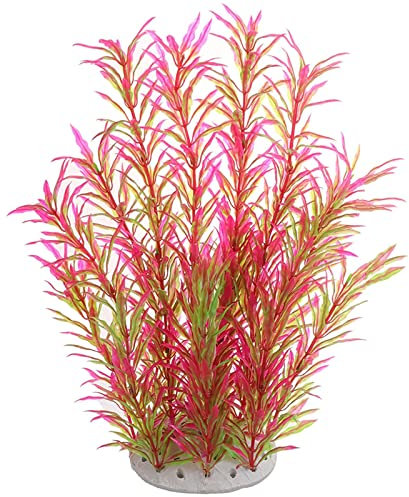 LAIYOHO 1 Aquarium Artificial Plant 28cm Pink Large Landscape Decoration Artificial Plastic Hydroponic Fake Aquarium Aquatic Plant.