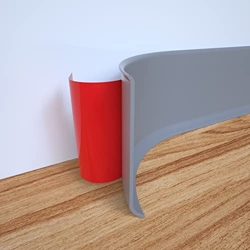 NeatiEase Plinthe souple autocollante en PVC - Blanc - 10 cm x 10 m - Gris