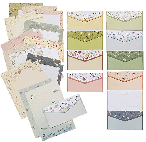 Trsnzul Briefpapier und Umschläge 90 Stück Briefumschlag Briefpapier Set Schreibpapier mit Umschlägen 30 Umschlägen, 60 Blätter Briefpapier, Briefpapiere und Briefumschlag Briefpapier mit Umschlag