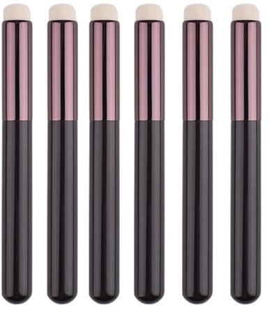 Worparsen Lot de 6 pinceaux ronds à poils doux pour estomper les lèvres, les ombres à paupières, les ombres à paupières, les correcteurs, le maquillage, les estompeurs aléatoires