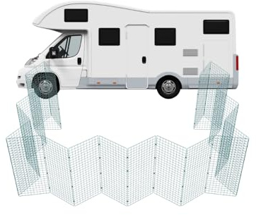Conka Pets - Caravan Dog Fence - Outdoor Play Pen for Caravan, Motorhome, Tent, Portable Pen for Dogs, 1.2m High - 5cm x 5cm Mesh Stops Dogs from Escaping - Foldable - Covers 5ft/1.5 Metre Area