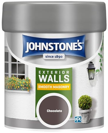 Johnstone’s – Exterior Smooth Masonry Paint - Tester Pot – Chocolate – Up to 15 Years Protection – Weather & Dirt Resistant – 12m2 Coverage Per Litre - Dry in 1-2 Hours – 225 ml