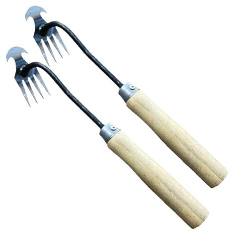 Désherbeur de jardin – 4 outils ergonomiques pour enlever les mains | Extracteur de désherbage manuel à dents – Désherbeur manuel de jardin – Extracteur de jardin anti-courbure – Désherbage facile