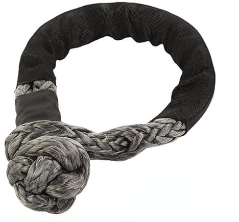 Abschleppseil 17T 38.000 lbs Bruchfestigkeit Synthetischer weicher Schäkel 1/2 X 22 Zoll robuste Schäkel mit Schutzhülle for die Fahrzeugbergung Abschleppseile(1 Pack Grey)