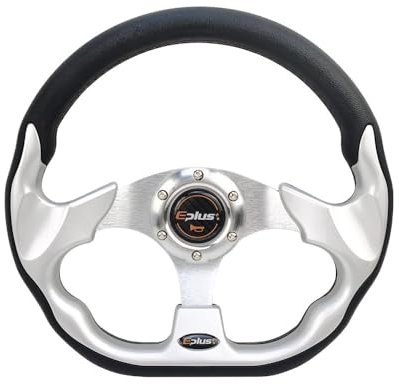 Sportlenkrad Auto Sport Lenkrad Racing Typ Universal 13 Zoll 320MM Aluminium Holzlenkrad(SILVER)
