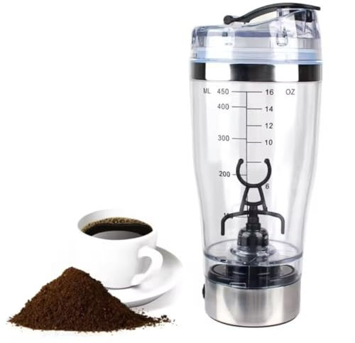 Shaker Electrico, Mezclador de Proteinas Electrico,Vaso Para Batidos de Proteinas, Recargable con USB C, Shaker Blender Bottle, Hecho de Premium Tritan, 100% Libre de Bpa