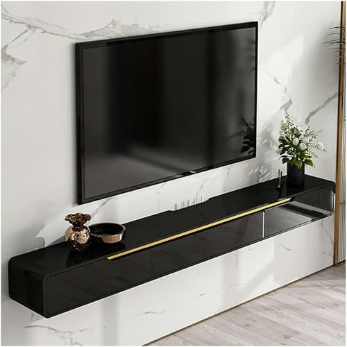 BTURYT TV Lowboard Hanging-120/150 Cm Floating Multimedia TV Storage Shelf, Modern TV Stand, TV Lowboard, Wall-Mounted Entertainment Center, Media Console, Wall Mounting TV Cabinet ~/