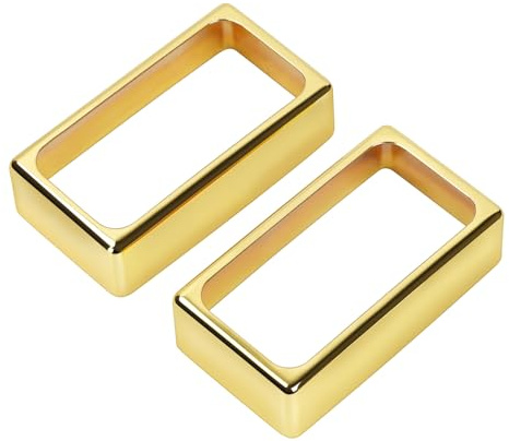Banworks Cubiertas para pastillas humbucker de latón abiertas Banworks, marco con forma de O para guitarra eléctrica, paquete de 2 JT/SYQG-08 dorado