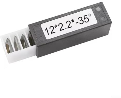 Eawfgtuw Hartmetall-Einsätze, 12 mm, quadratisch, gerade, 10 Stück, 12 x 12 x 2,2 mm, 4-Kanten-Hobelkopf, Ersatz für Spiralhobelsystem, Hartholz, Weichholz, MDF, Sperrholz
