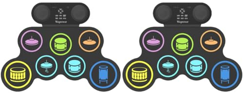 LYEAA Roll-Up Drum Practice Pad mit Sticks & Pedalen Portable 7-Pad Electric Drum Set Roll Electronic Drum