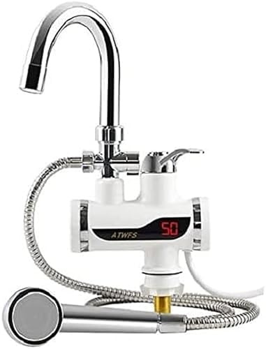 Antdau71 - Chauffage Instantané Eau Chaude Robinet Électrique pour Douche Cuisine Salle de Bains avec Affichage De La Température et Sans Réservoir Avec Raccord D'évier - CW841