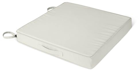 Amazon Basics Coussin pour Chaise de Jardin, 61,2 cm x 60,5 cm x 7,6 cm, Beige, Lot de 2
