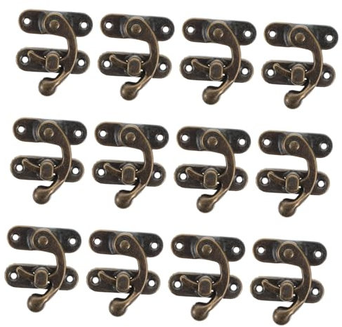 DOITOOL 50pairs Antique Style Iron Lock Box Hasp Latch for Jewelry Box Retro Cabinet Buckles Furniture Accessories Latch for Cabinet