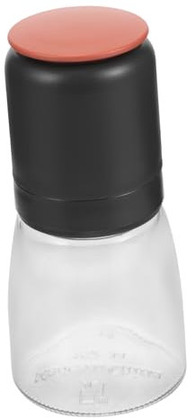 SOLUSTRE Pfeffermühle Glas Edelstahl 304 Manuell 150ml Schwarz Transparenter Behälter Mahlfunktion Für Gewürze Küche