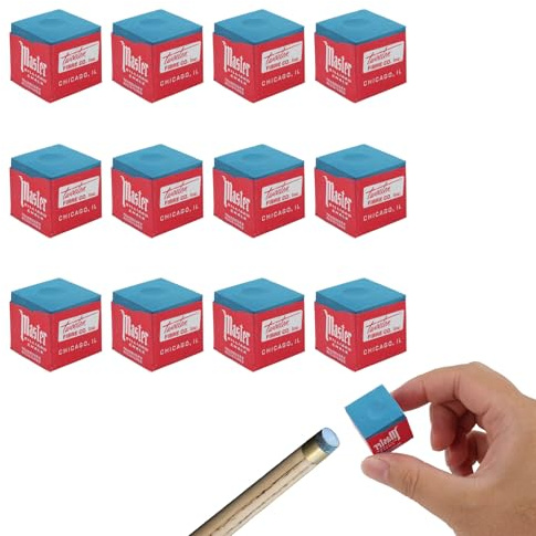 Riybyds 12 Pezzi Gessetti da Biliardo Professionali, Gesso Biliardo Scatola, Gessetti per Stecca da Biliardo di Alta qualità, per Stecche da Biliardo, Migliora Precisione e Durata (12 Pezzi)