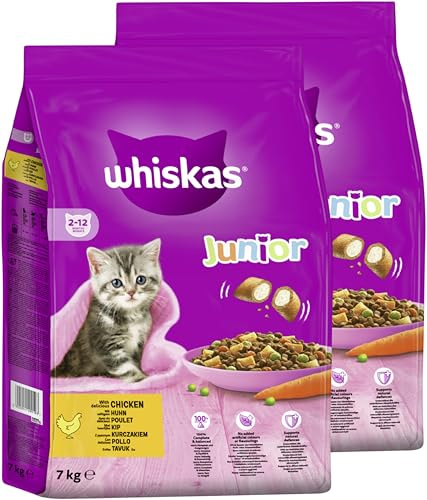 WHISKAS® Beutel Trocken Junior mit Huhn 2 x 7kg