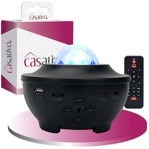 Casativo Magischer Laser-Sternenhimmel-Projektor mit Bluetooth Lautsprecher, WiFi, Sprachsteuerung & App-Steuerung mit Tuya oder SmartLife