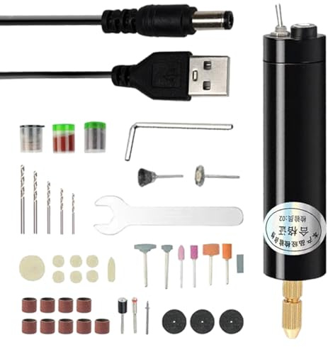 Mini taladro recargable – Herramienta eléctrica portátil, taladro inalámbrico, punta giratoria multiusos | taladros de precisión para bricolaje, joyería, madera, resina, modelismo