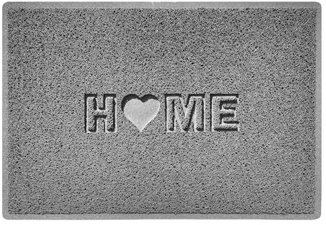 Nicoman Love at Home Fußmatte 90 x 60 cm – Grau | strapazierfähig rutschfest | Indoor/Outdoor | Schmutzfangmatte | Home Patio Garden Wintergarten | Home Heart