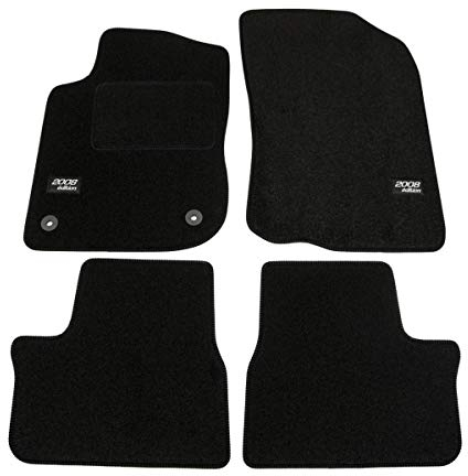 J&J AUTOMOTIVE | Logo Tapis De Sol Noir Velours sur Mesure pour 2008 2013-2019, Ajustement précis, Base Antidérapante, Renforcée dans la Zone de la Pédale