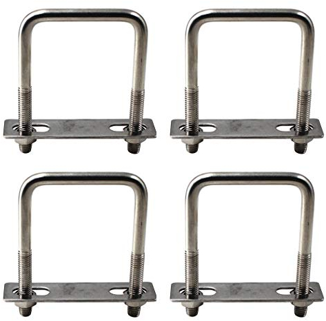 Cavallotto a U quadrato in acciaio inossidabile 304, M6 x 30 mm x 70 mm, da fissare (confezione da 4)