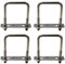 Cavallotto a U quadrato in acciaio inossidabile 304, M6 x 30 mm x 70 mm, da fissare (confezione da 4)
