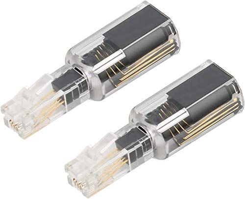 Uvital Telephone Cord Detangler, Wireless Anti-Tangle Telephone Handset Cable 360 Degree Rotating Landline Swivel Cord Untangler Black (2 Pack)