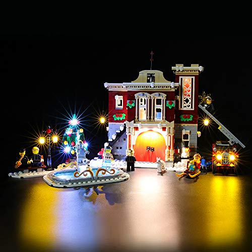 BRIKSMAX Led Lighting Kit for LEGO Creator Winter Village Fire Station, Compatible with LEGO 10263 Building Blocks Model