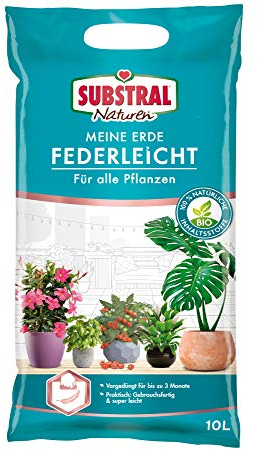Substral Naturen Meine Erde Federleicht, Bio, für 3 Monate vorgedüngt, für Obst, Gemüse, Grün-, Blühpflanzen, 10L