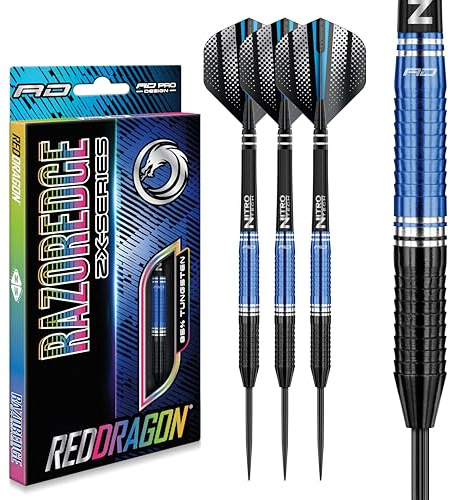 RED DRAGON Razor Edge ZX die Reihe Dartpfeile Tungsten Profi Steel Darts mit Flights und Schäfte (ZX-3, 26G)
