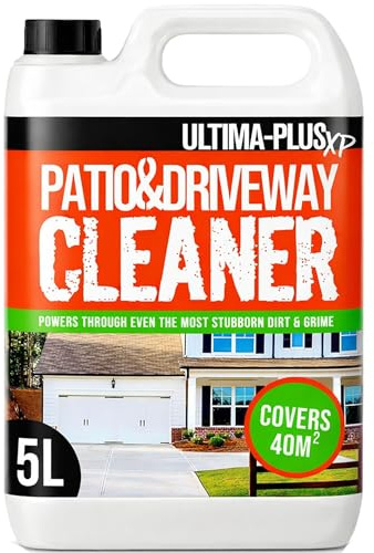 Ultima-Plus XP Patio & Driveway Cleaner - Deeply Cleans to Remove Stains, Grime and Dirt for Patios, Driveways, Block Paving, Concrete Flags, Steps, Paths and more (5 Litres)