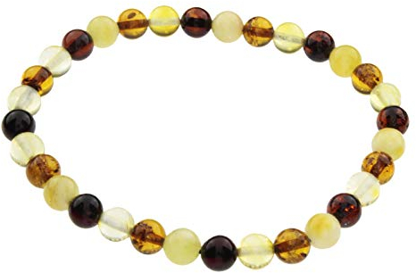 Armband - Kugel 6 mm - Bernstein -,
