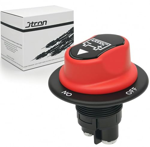 Jtron Batterieschalter Max12V-50V DC 50A CONT.75AINT.ON/OFF Auto Motorrad Yacht Mini Batterie Auswahlschalter