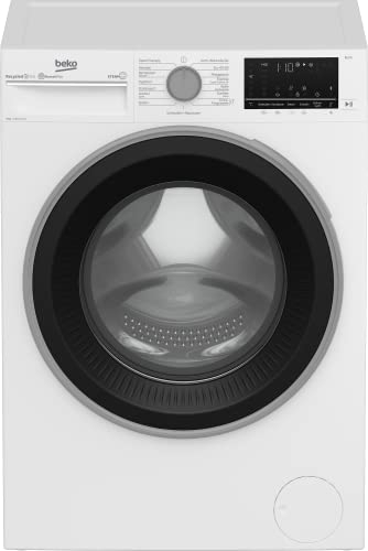 Beko B3WFU59415W2 b300 Waschvollautomat, 9 kg, Waschmaschine, Restzeitanzeige, 1400 U/min, Dampffunktion, AddXtra-Nachlegefunktion, Bluetooth, StainExpert, Hygiene+ allergikergeeignet, Weiß