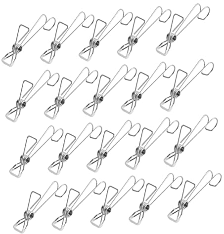 SOESFOUFU 25pcs Slip Clothes Hanger Clip for Socks Drying Japanese Type Stainless Steel Multi-purpose Clothes Socks Clip Non-skid Design for Hanging Pack Total