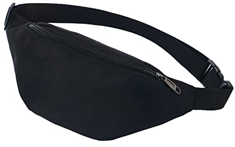 Bauchtasche Sport Für Damen und Herren - Wasserdichte Gürteltasche Hüfttasche für Outdoor, Camping, Running in Schwarz