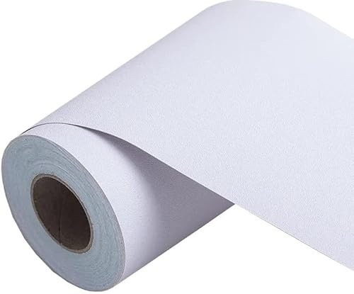 JUMRHFAN Wallpaper Border Peel and Stick for Bathroom -10CM X 500CM (White) | Pvc Waterproof Material, Self-Adhesive & Removable, 10cm X 500cm, for Bathroom/Ceiling/Walls